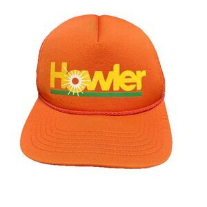 New, No Tags Nice Howler Bros Hat Mens Orange Snapback Trucker Mesh W Cord